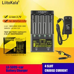LiitoKala Lii-500S LCD Battery Portable Charger for 18650 26650 16340 18350 3.7V 1.2V Ni-MH Ni-Cd Li-ion Test Capacity +car