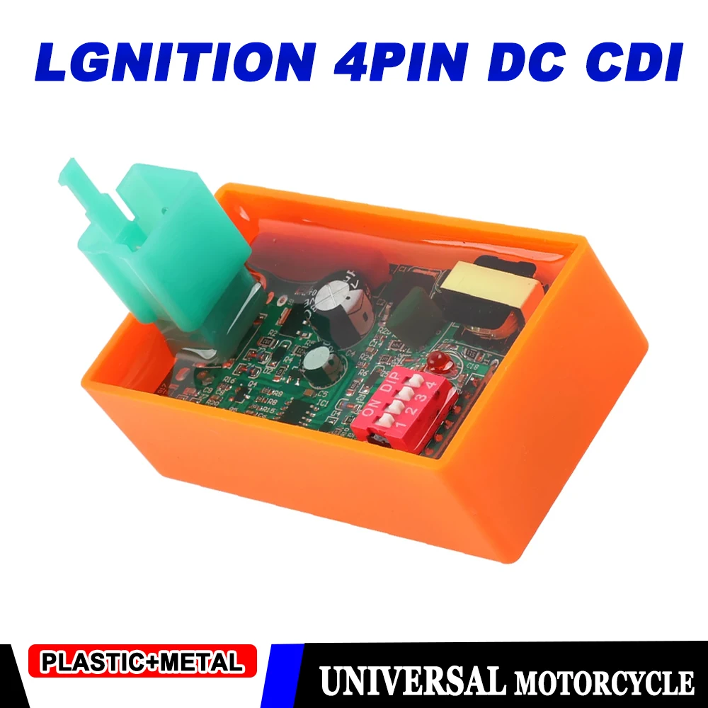 

for 50Cc - 125Cc Atv Bike Go Kart Motorcycle 4 Pin Dc Cdi with Dip Switch Performance Lgnition Unit Speed Limit 4000-12000Rpm