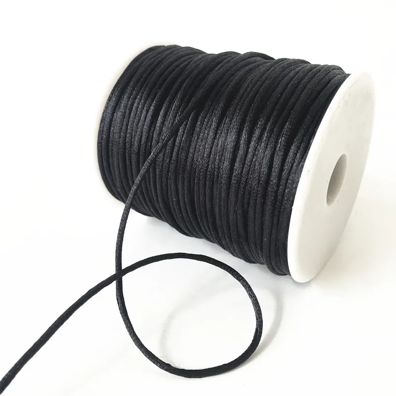 28Colours 2mmX100m/roll Strong Braided Macrame Silk Satin Nylon Cord Rope DIY Making Findings Beading Thread Wire 2mm