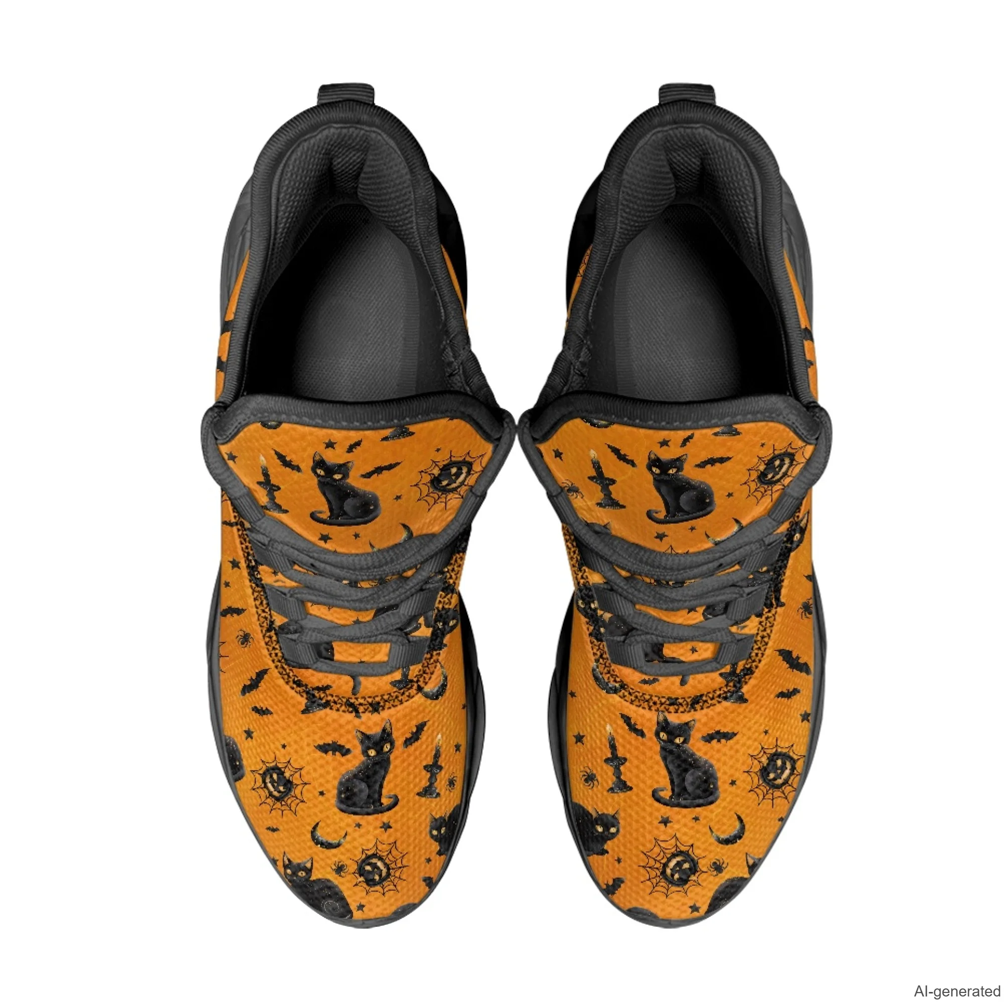 XIXIRIMIDO Max Soul Shoes Halloween Black Cat Print Running Shoes for Men Casual Fashion Women Snakers Walking Shoes 35-48