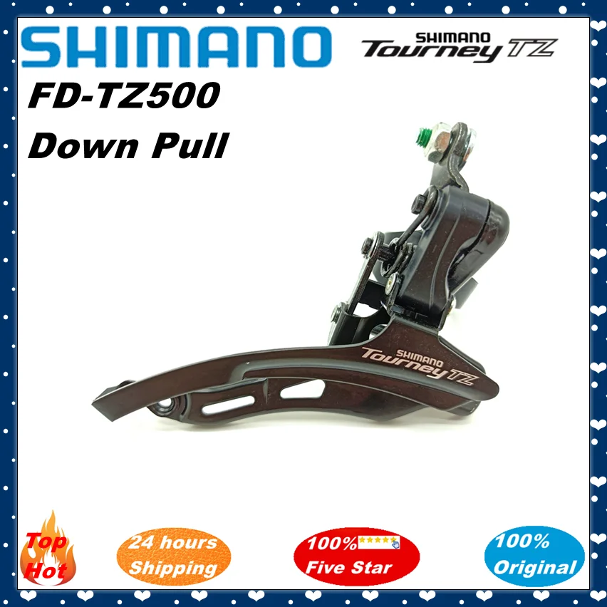 Original Shimano Tourney TZ FD-TZ500 Bike Front Derailleur FD TZ500 Clamp Band Mount 31.8mm 3x7/6 Speed Top/Down Pull 42T 48T