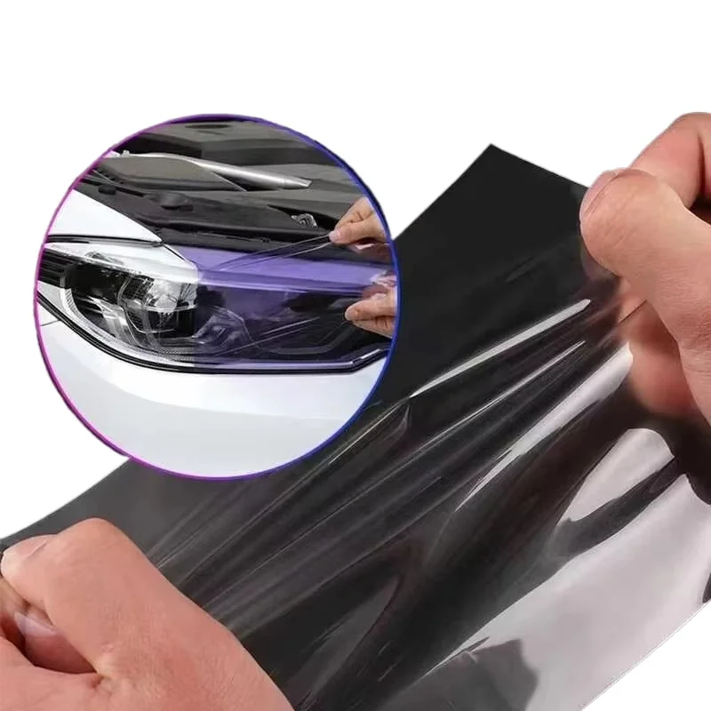 

30cm*15m High Quality Black UV Light Color Changing TPU Headlight Film Taillight Tint Film Car Lamp Sticker TPU Car Lamp Film