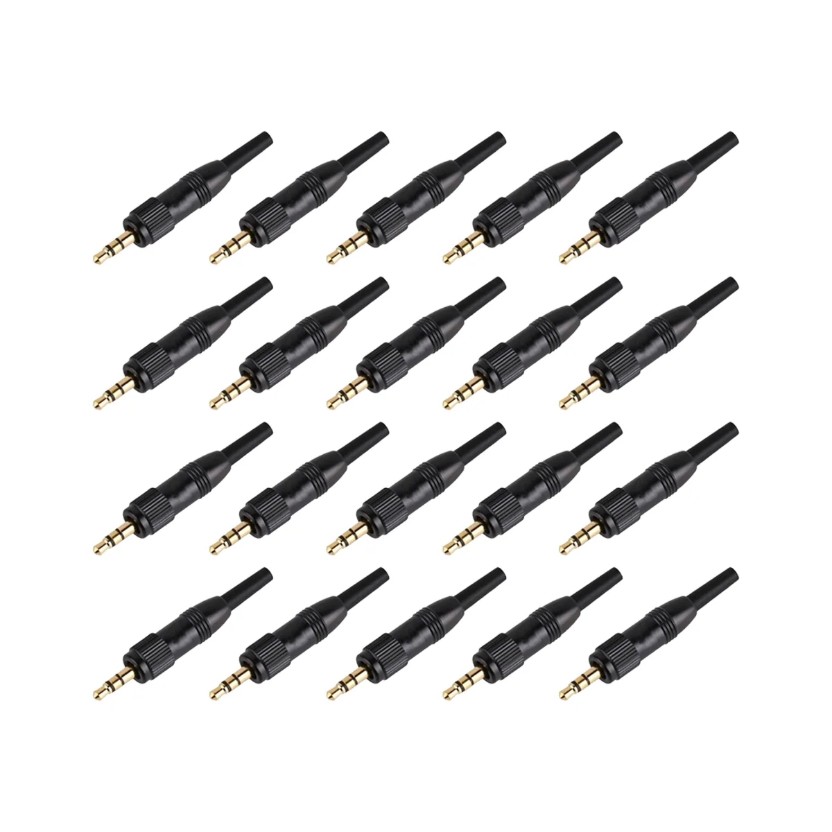 20 Pcs 3.5mm Stereo Screw Locking Audio Lock Connector for Sennheiser for Sony Nady Audio2000S Mic Spare Plug Adapter