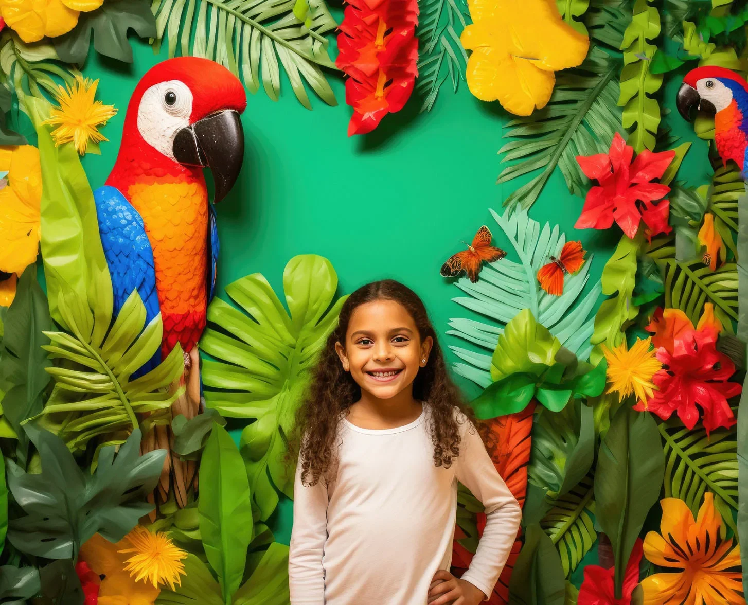 Mehofond Photography Background Safari Rainforest Jungle Tropical Parrot Kid Birthday Party Portrait Decor Backdrop Photo Studio