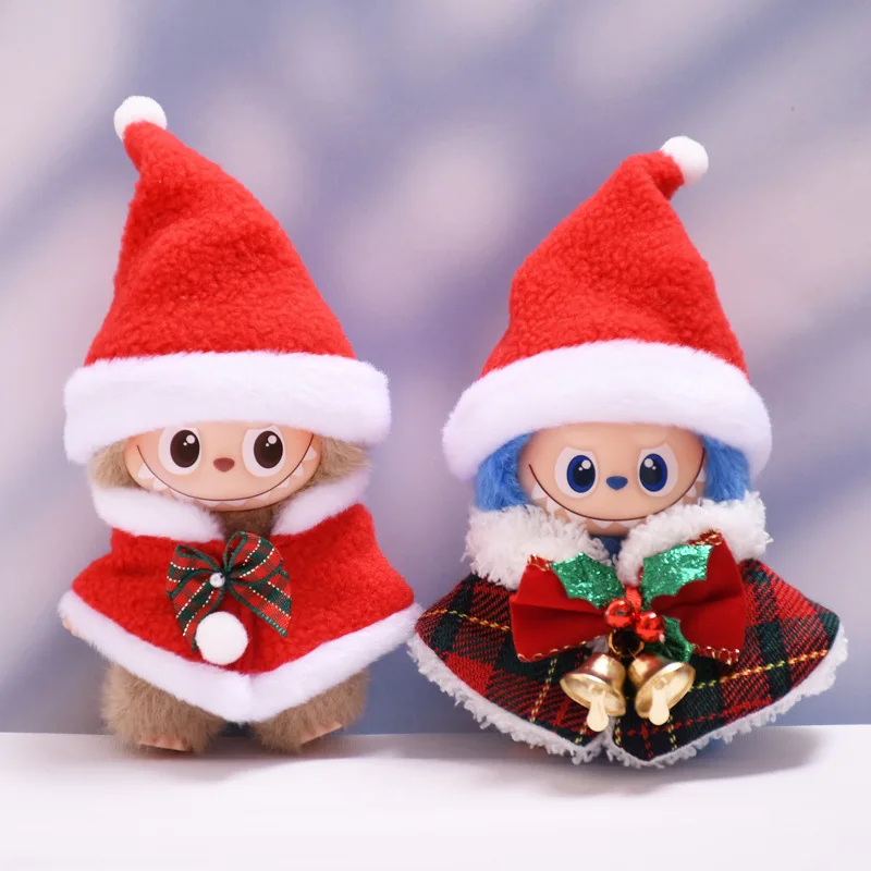 

Mini Plush Doll'S Clothes Outfit Accessories for Korea Kpop Exo 10cm Labubu Idol 4.0 Christmas Hat Cape Suit Clothing Gift