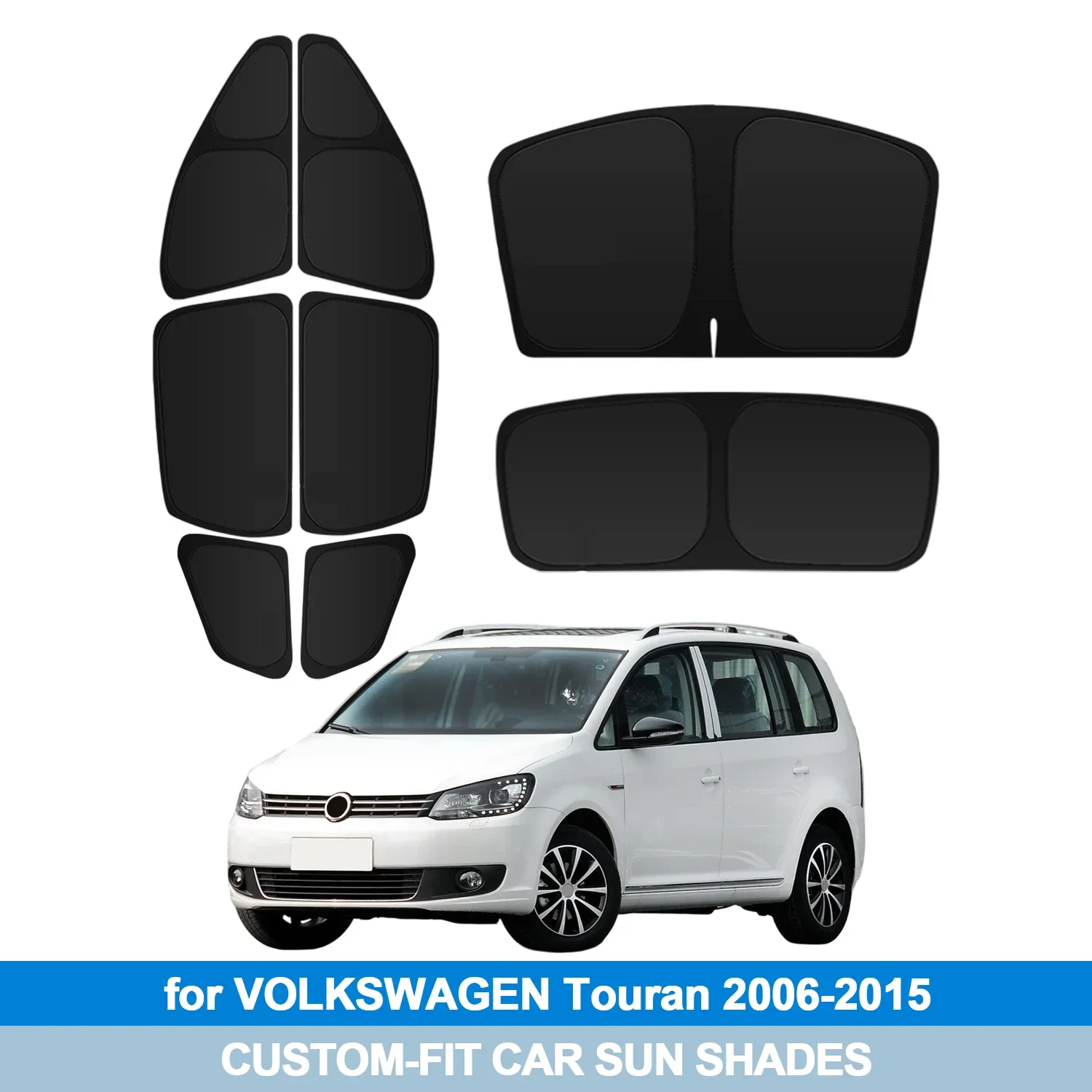 

For VOLKSWAGEN Touran 2006-2015 Windshield Sun Shade Side Window Shades Cover Sun Visor Shield Privacy Protection Car