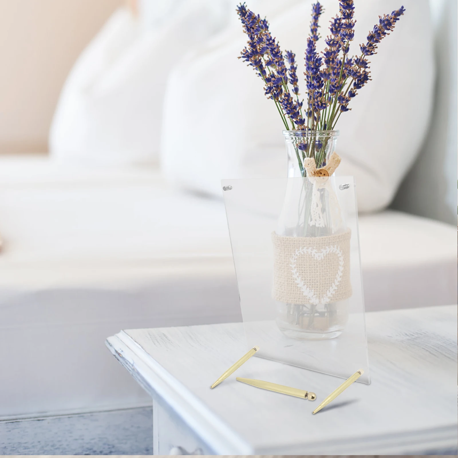 

6pcs Golden Frame Standoff Screws Clear Thread Design For Acrylic Photo Frames Posters Wedding Table Numbers Display Support