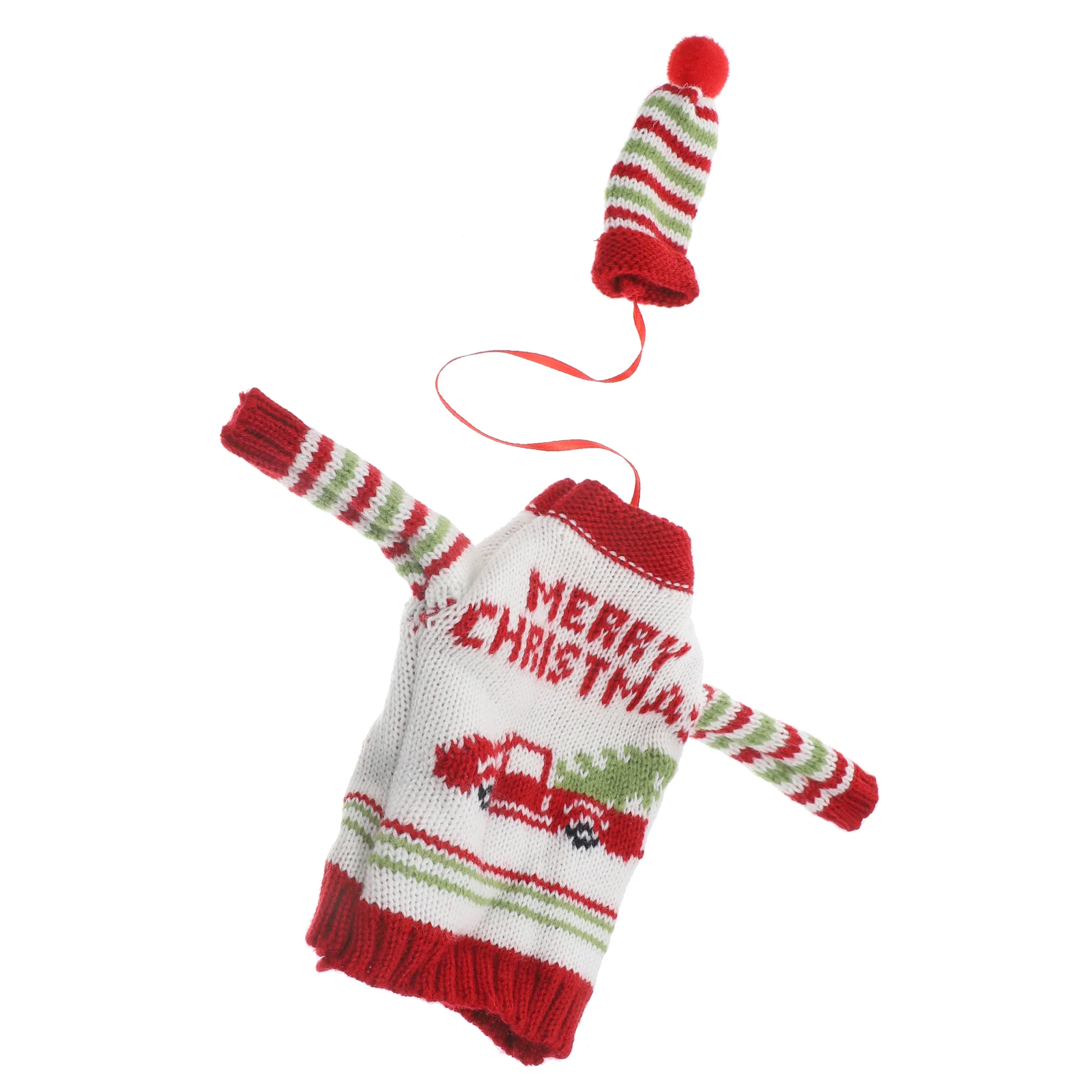 

1 set Christmas Bottle Covers Knitted Cloth Material Reusable Decorative for Restaurant Xmas Party Decors Accessories