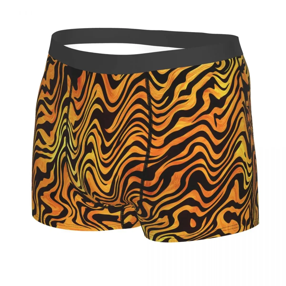 Custom Wave Zebra Skin Print Boxer Shorts For Men 3D Printed Animal Fur Texture Underwear Panties Briefs Breathable Underpants