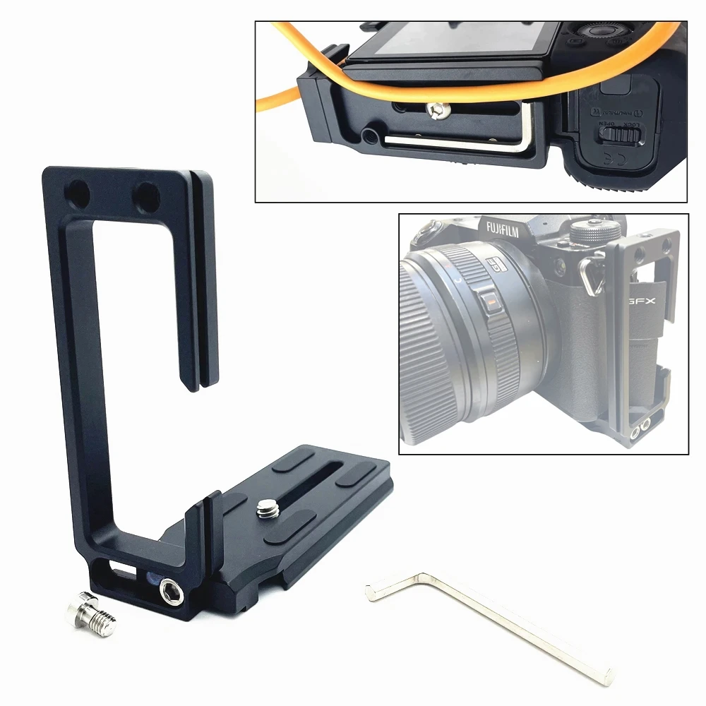 GFX100S Cable Lock Tripod Quick L Plate Holder for Fujifilm GFX 100S Fuji Camera Live Streaming Tether Shooting Photography