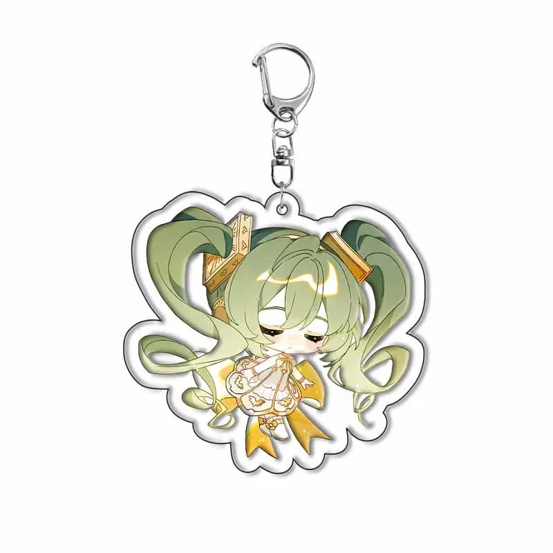 Hatsune Miku Keychain Royal Highness Princess Acrylic Sandwich Chain Pendant Anime Virtual Idol Peripheral Accessories