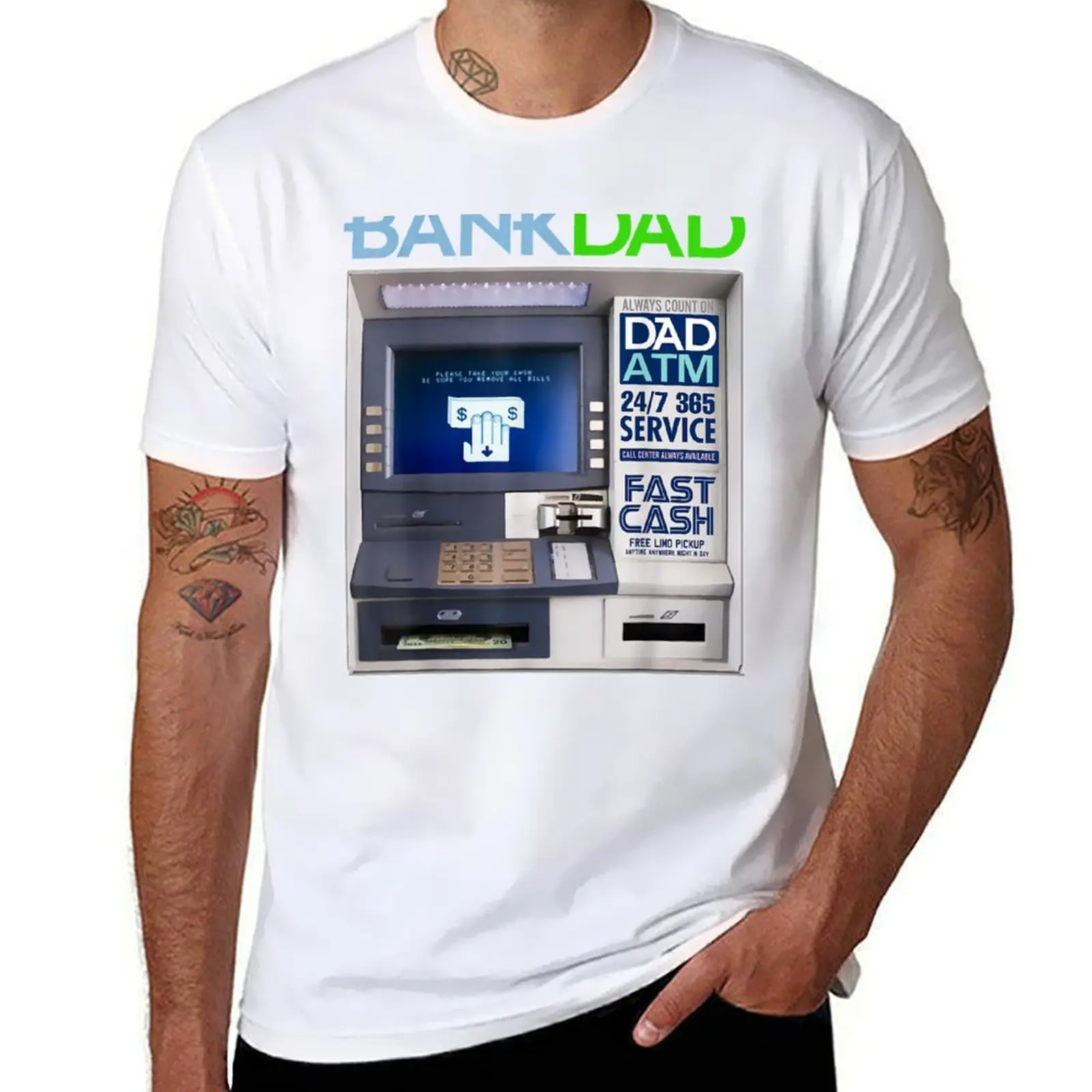 

Футболка Bank Of Dad Atm, мужская роскошная мужская футболка, роскошная футболка