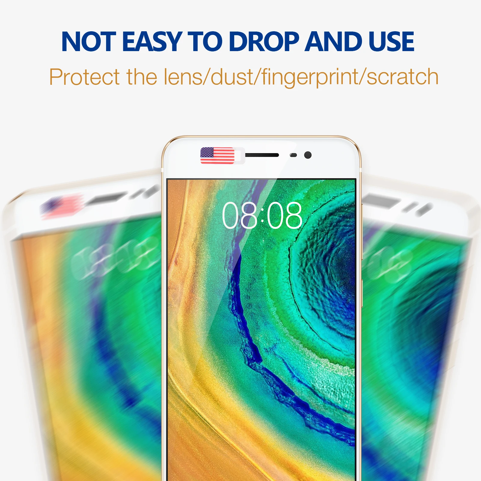 

4Pcs Stylish American Flag Webcam Cover Slider Easy Installation Protect Cover for Devices Phone Slide