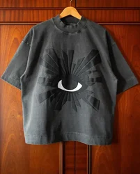Y2K Hip Hop Spirit T shirt Men Harajuku Street Eye Printed Super T shirt New Skateboard Casual Short Sleeved Street Wear y2k top