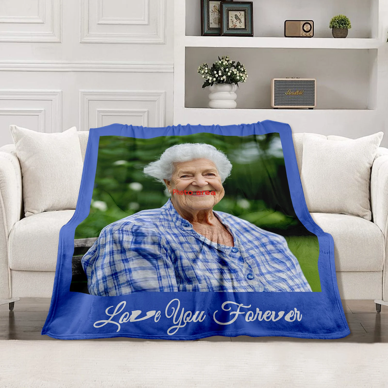 Customizable With 1 Photo Cozy Blanket For Grandmother Transform Precious Photo Into Daily Comfort