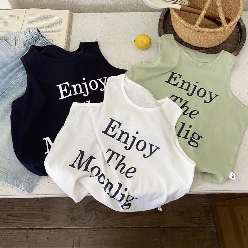 

Children's clothing, boys' vest summer thin design children's pure cotton sleeveless T-shirt summer wear 2025 big boys