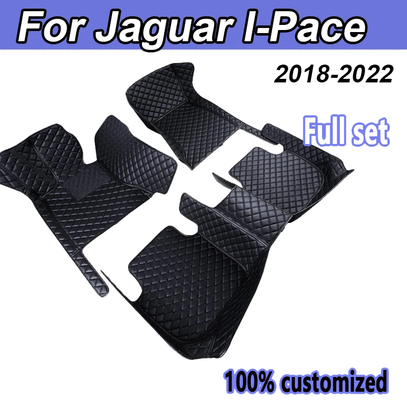 Car Floor Mats For Jaguar I-Pace IPACE I PACE 2018~2022 Carpet Leather Mat Anti Dirty Pad Cubre Pisos Para Autos Car Accessories