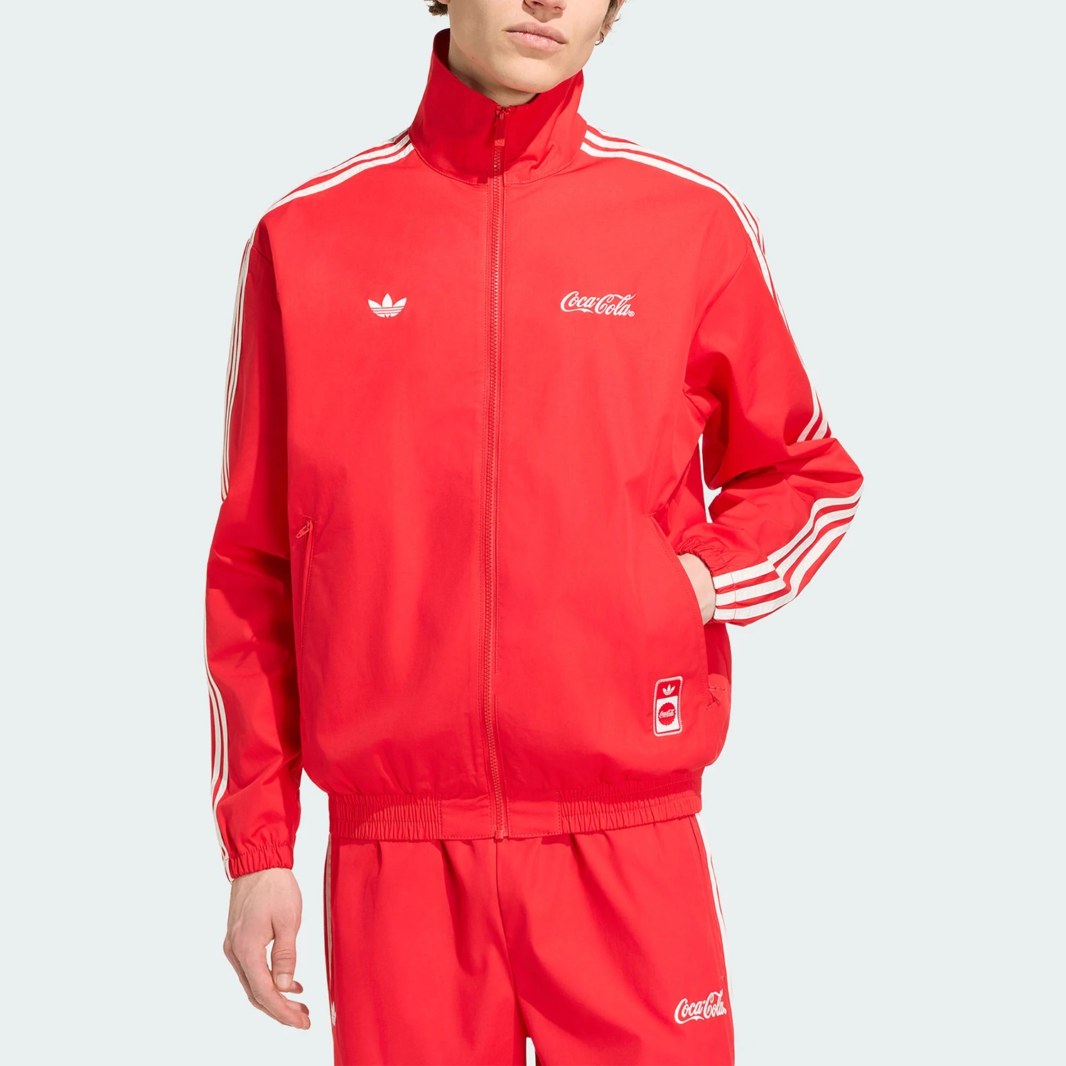 Adidas genuine clover men's woven zipper standing collar long sleeved jacket KY2111