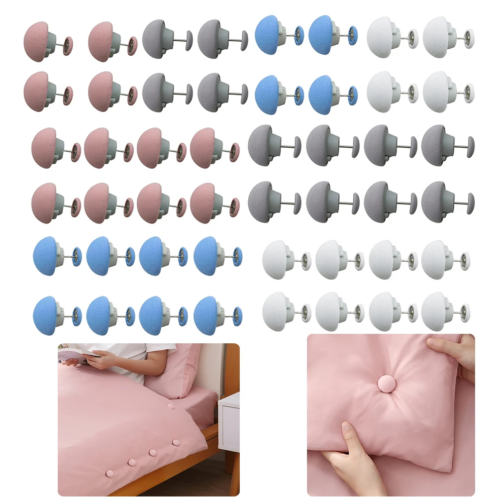 4/8pcs Duvet Sheet Fixer Antiskid Stripe Mushroom Shape Bed Cover Grippers No-shedding One Button Unlocking for Furniture Covers