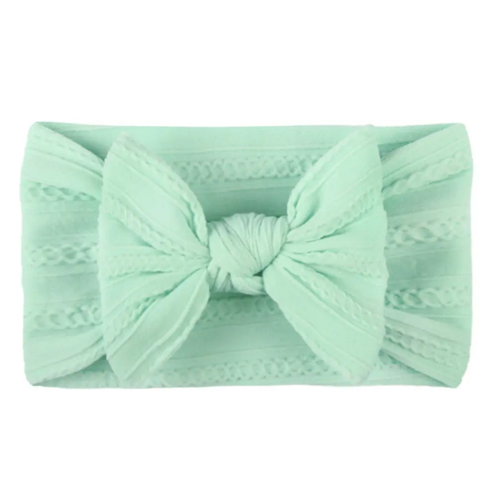 

2pcs Baby Headband Kids Hair Accessory Soft Nylon Bow Design For Toddler Infant Girl Party Photo Shoot Shower Decor Pink Green