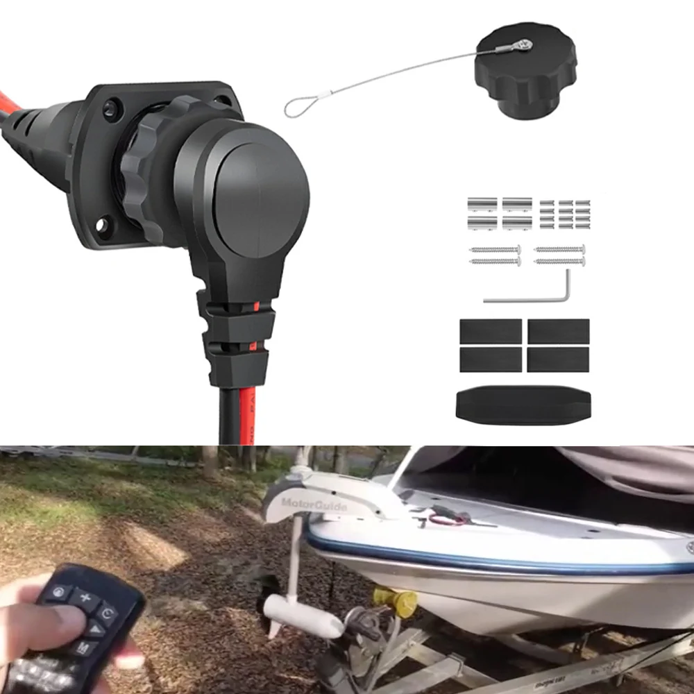 

MKR-28Trolling Motor Plug and Receptacle for Minn Kota Quick-Disconnect Marine Electrical Sockets Compatible with1–10 AWG Wire