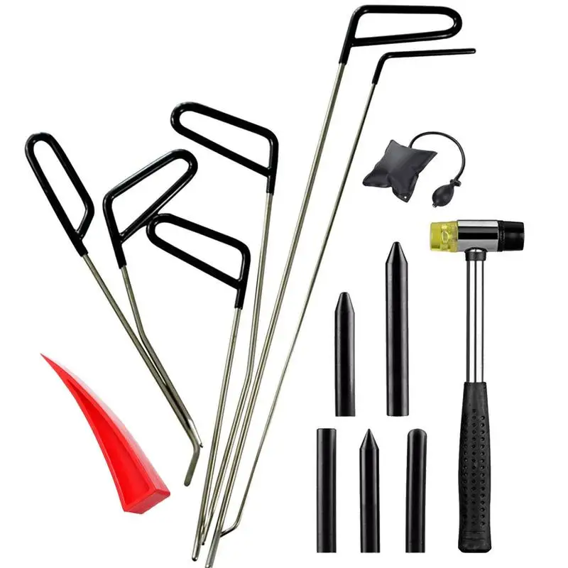 

Car Paintless Dent Removal Rods Automotive Crowbar Push Rods Hooks Spring Steel Tail Set Hand Tool Set Repair Dents Removal tool