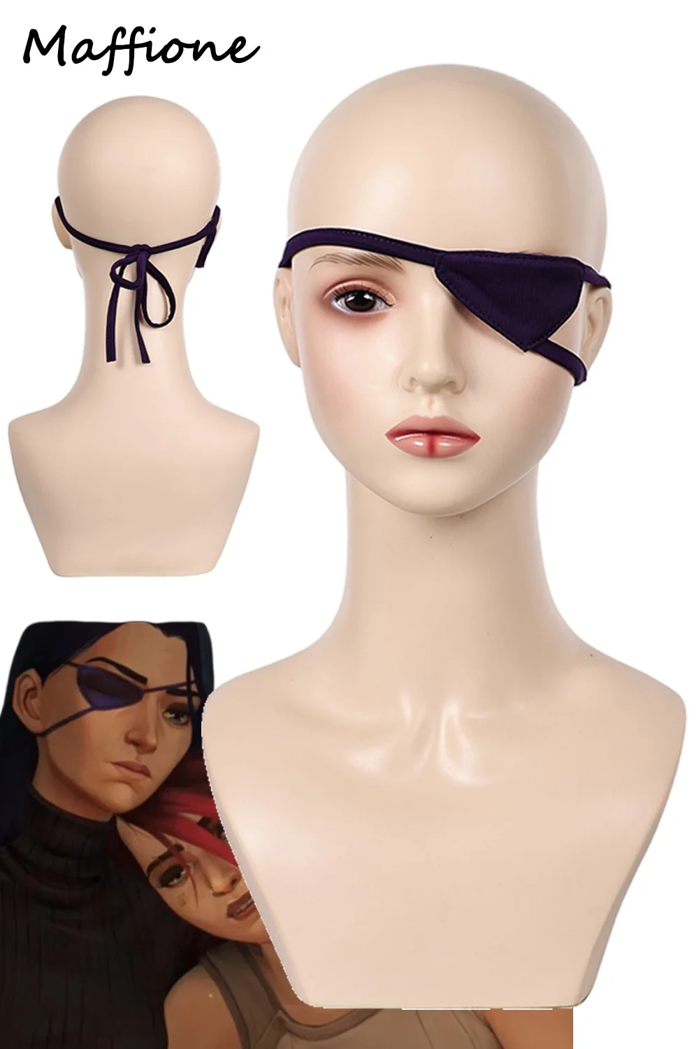 Arcane Caitlyn Blindfold Cosplay Patch Game LOL Arcane Figure Kiramman Eyemask Props Headwear Eye Mask Halloween Suits Accessory