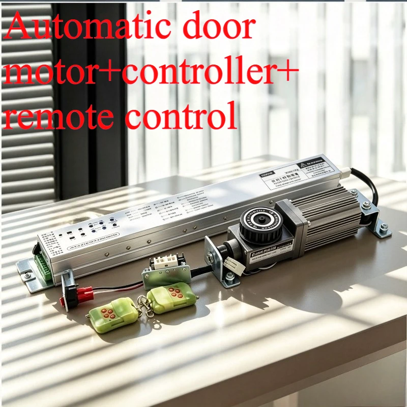 OREDY Automatic Sliding Door Operator Kit 220V DC Brushless Motor Control Board with Remote for Commercial Glass Sensor Door