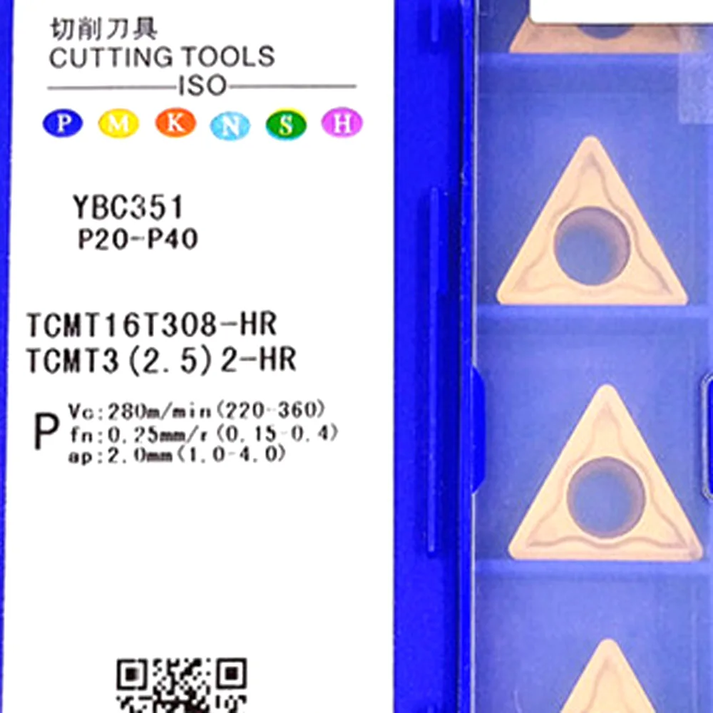 Original China Brand Turning Tool TCMT16T304-HR TCMT16T312-HR YBD152 TCMT16T308-HR YBC251 YBC351 Carbide Inserts Lathe Machining
