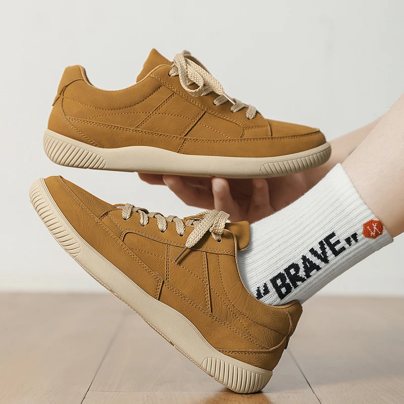 

New Men's Casual Flat Shoes Spring and AutumnPU Leather Sports Shoes Outdoor Trendy Matching Shoes Large size Men's Footwear