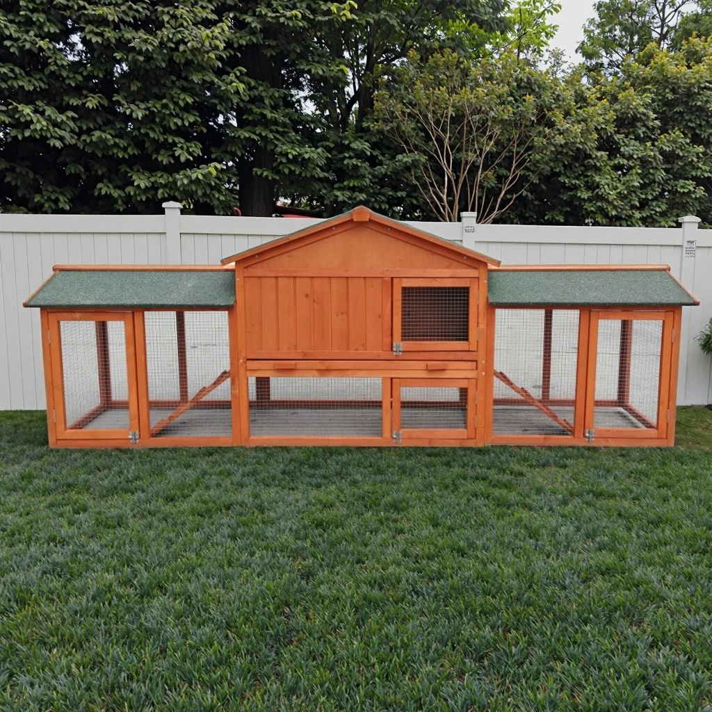 Custom Modern Windproof Middle-Size Wood Chicken Coop Wooden Rabbit Cage House For Small Animals