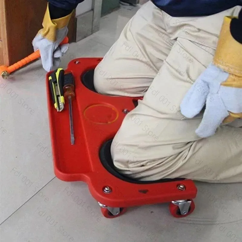 Mechanic Kneeling Pad With Casters For Tile Flooring Construction Work Portable Knee Protection Mat