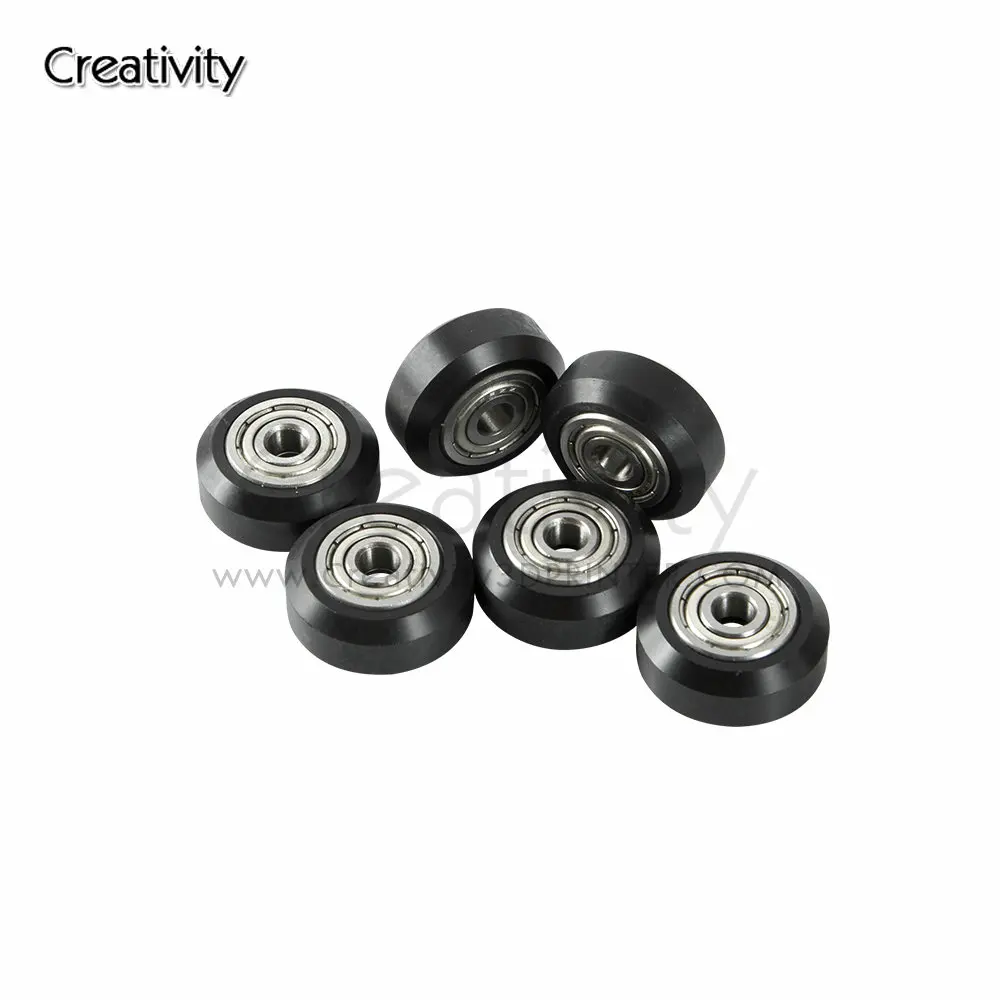 Creativity 10pcs CNC Plastic wheel pom with 625zz idler pulley gear passive round wheel perlin wheel for Ender 3 CR10 CR-10S