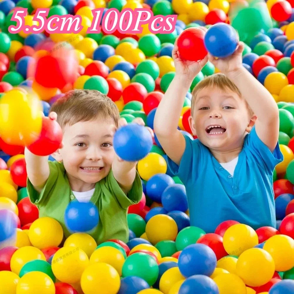 100 pçs bolas coloridas ecológicas 5.5cm bola de piscina de plástico macio engraçado bebê nadar pit brinquedo bolas ao ar livre crianças brinquedos jogos crianças