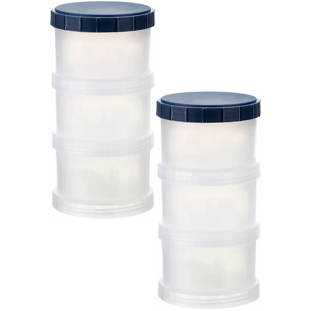 

Milk Powder Box 2 Sets 3 Layers Case Formula Container Baby Feeding Food Storage Large Capacity Sealed Cover Stacked Separately