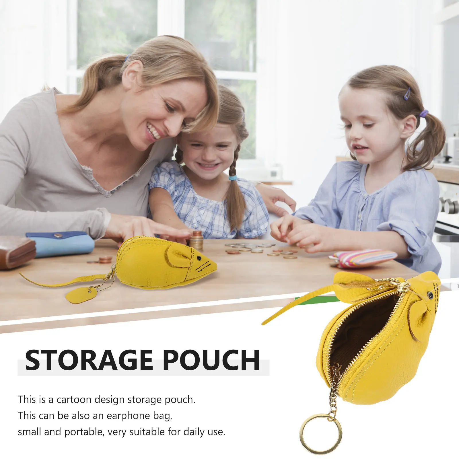 

Мягкая сумка для хранения монет с мультяшным рисунком мыши, гибкий кошелек для монет, портативный маленький кошелек, подарок для девочек и детей