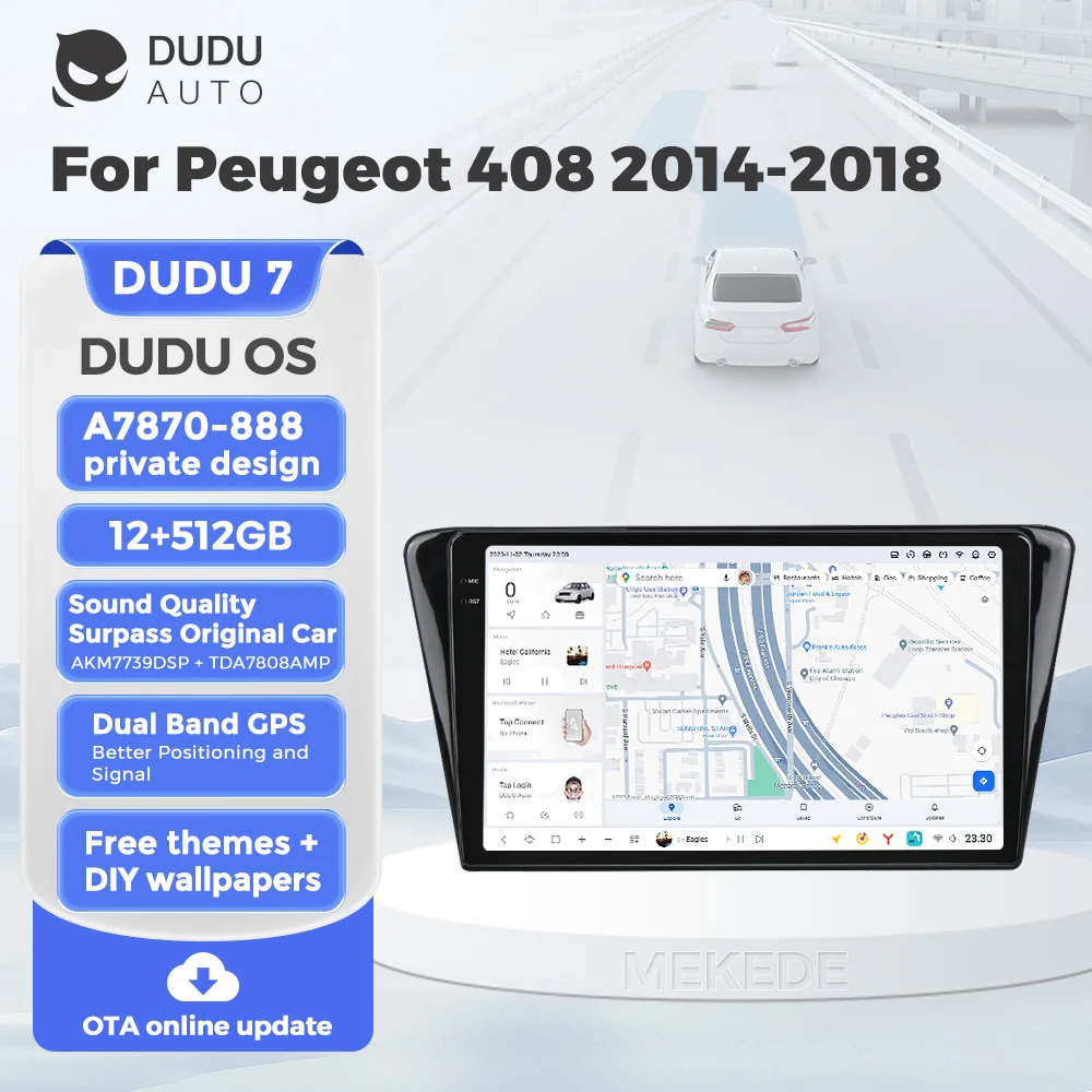 DUDU7 A7870 8Core Android Car Radio Audio Video Player Auto Smart Systems For Peugeot 408 2014-2018