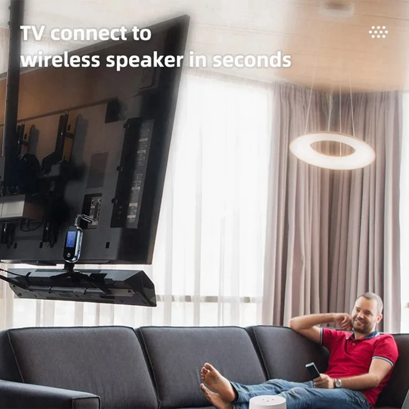 Bluetooth 5.3 Transmitter Receiver 3.5Mm AUX Jack Wireless Adapter Screen Stereo For TV PC Headphone Car Music