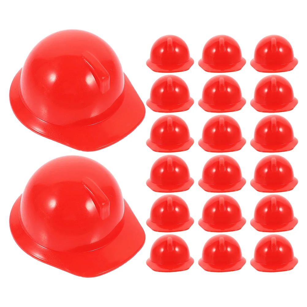 40 Pcs Portable Mini Construction Hat Child Hard Cap Toy Plastic Tiny Helmets