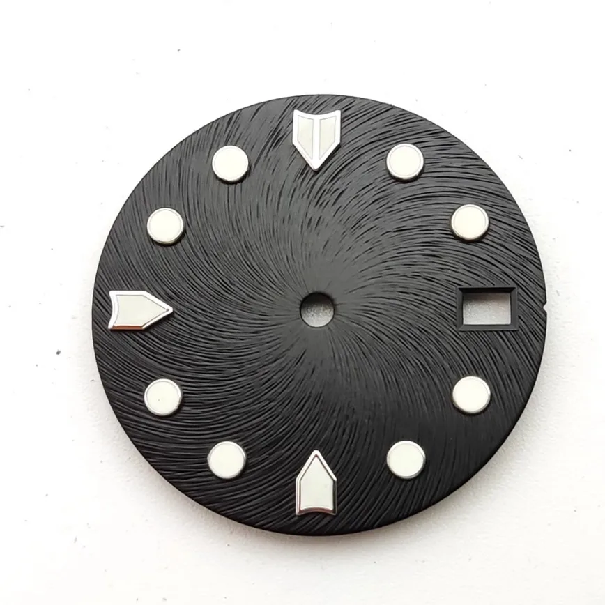 หน้าปัดสีไล่ระดับสี28.5มม. สีเทาสีดำสีน้ำเงินไม่มีโลโก้สีเขียวเรืองแสงเหมาะกับ NH35/NH35A/NH36อุปกรณ์เสริมสำหรับนาฬิกา