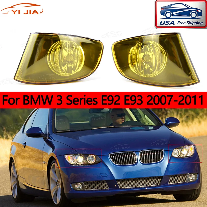 

Replacement Yellow Fog Lamp BM2592129 BM2593129 Yellow Driving Lamp For BMW 3 Series E92 E93 2007-2011 Fog Lights H8 Lamps