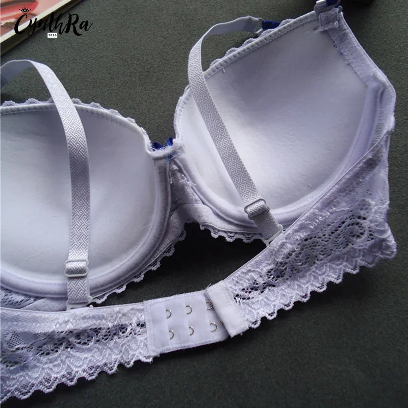 Lingerie Sets Sexy Lace Large Size Adjustable Shoulder Strap Women\'s Bra Striped Breathable Plus Underwear Bra Panty Set