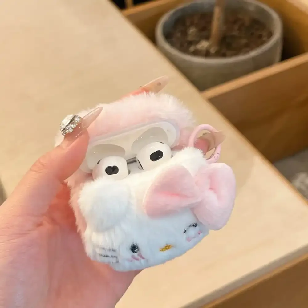 Cute Cartoon Anime Role Hello Kitty Earphone Protective Case for AirPods 1 2 3 Pro 2rd Soft Lovely Plush Anti-fall Protect Cover
