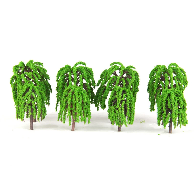 

Landscape Model Tree Toy Train Railway Greenery Kitchen Plastic Resin Willow 25pcs 3D Decoration Display Green