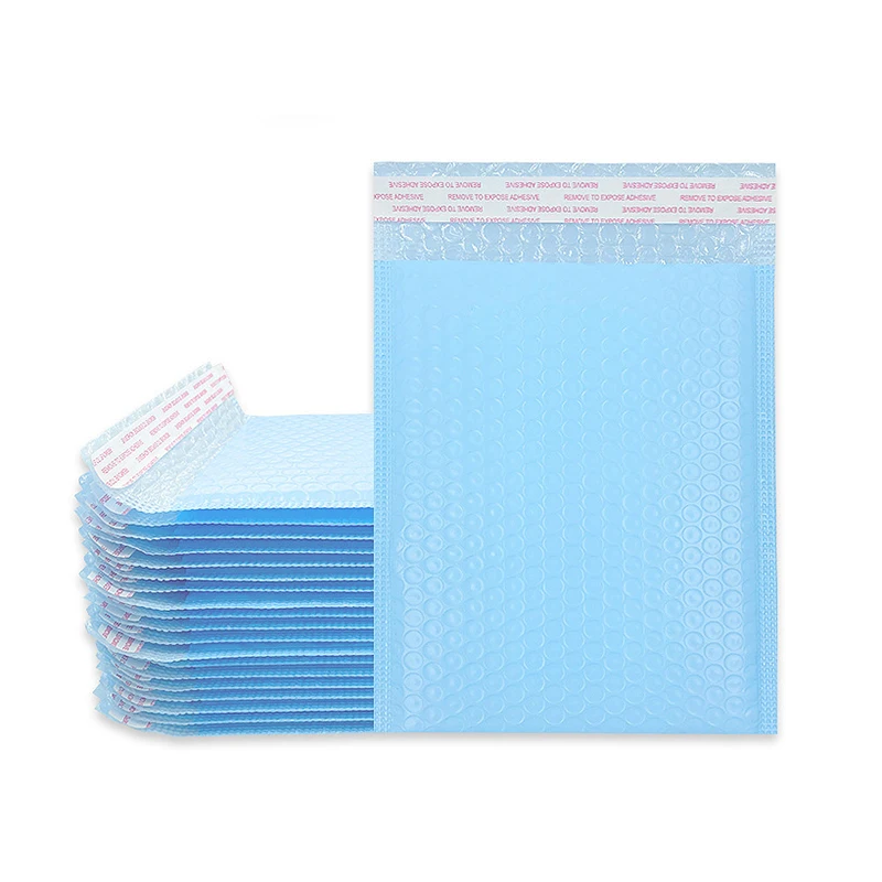 50Pcs Shockproof Padded Shipping Envelope Milk Blue Plastic Bubble Bag Small Business Supplies Waterproof Packing Bubble Mailers