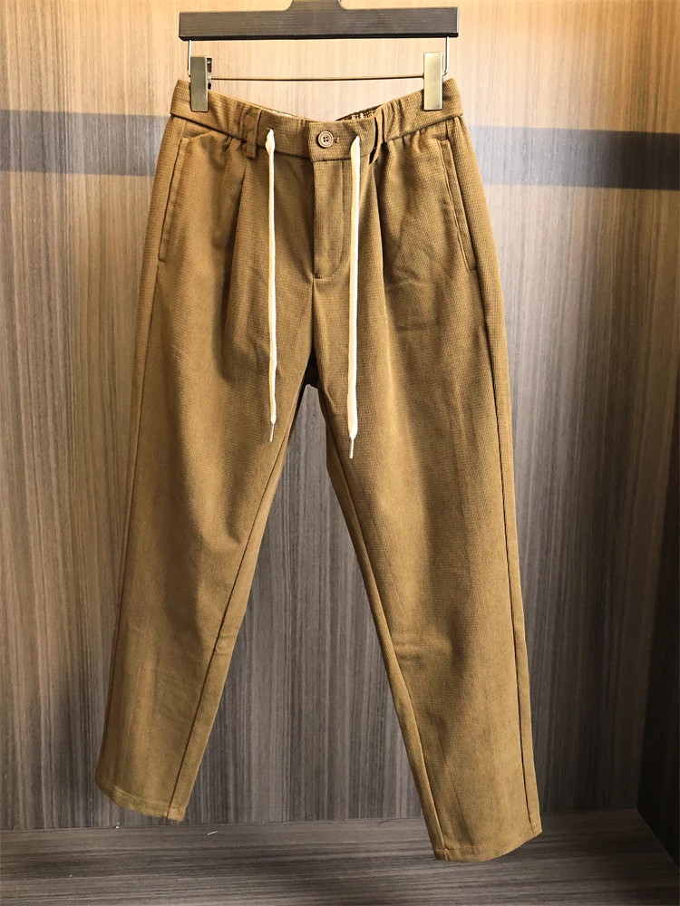 

Homesi мужские прямые повседневные брюки из мягкой бархатной ткани, осень-зима, удобные для поездок на работу, универсальные, дышащие из полиэфирного волокна