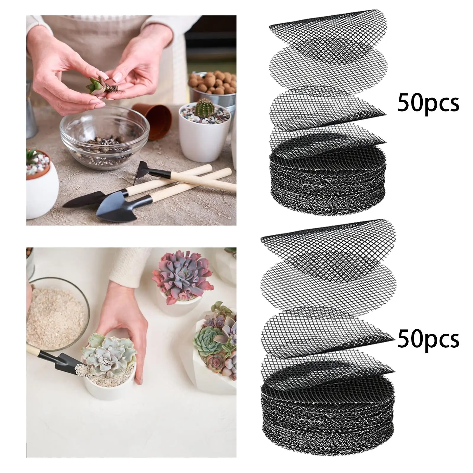 Round Drainage Mesh Breathable Pot Bottom Pad Polyester Gasket for Large Outdoor Garden Flower Pots
