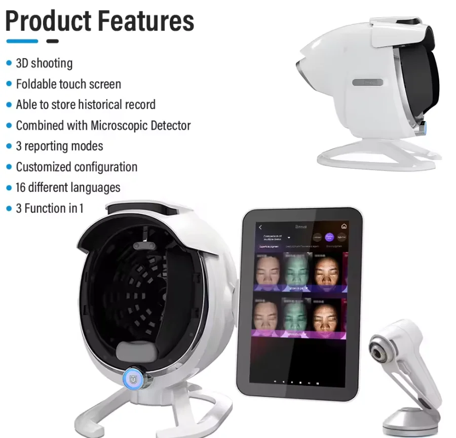 

Bitmoji 3D Skin Analyzer Large Screen A6 Magic Mirror Skin Analyzer Facial Skin Analyzer Handheld Skin Microimager Device