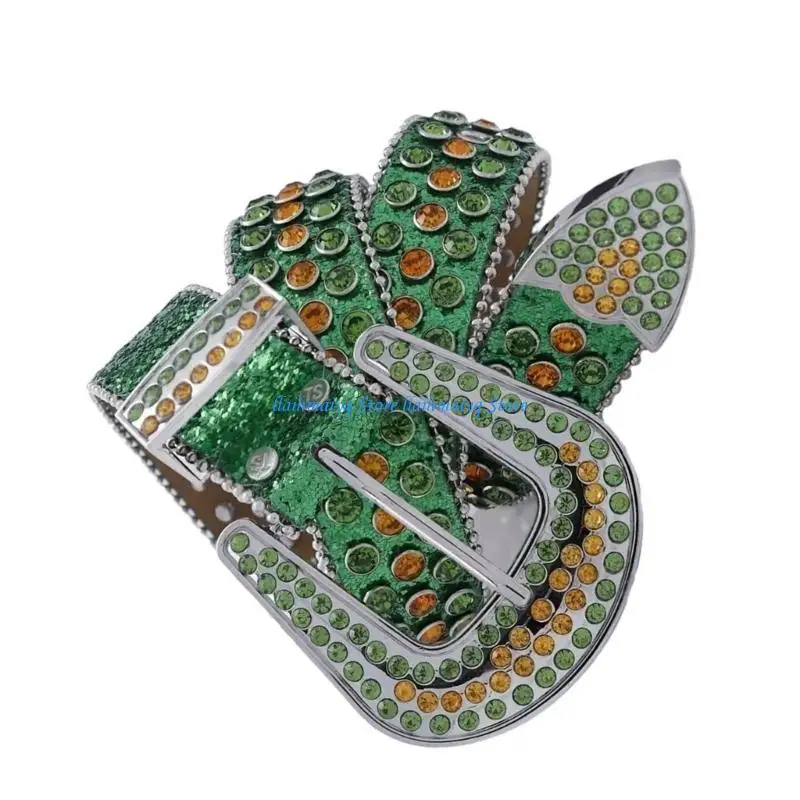 573B Fashion Adult Belt Sequins Waist Belt Wear Resistant Shimmering Belt