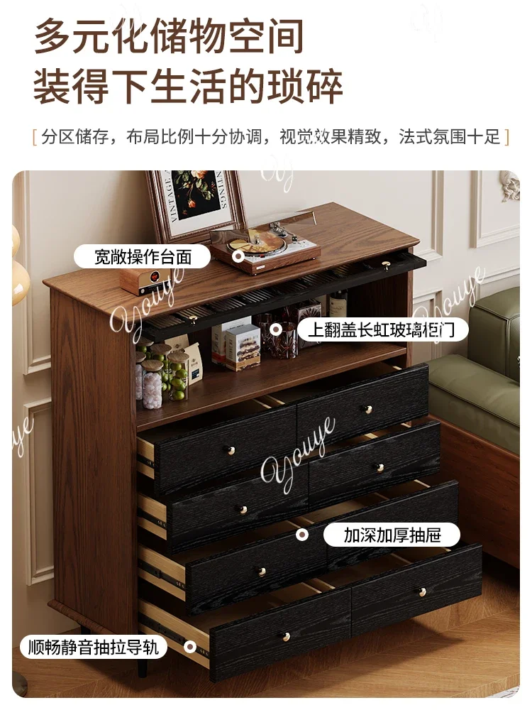 

XM Medieval Retro Dining Side Cabinet, Chest Cabinet, Bedroom, Living Room Against The Wall, Sofa Shelf Next To The TV Cabinet,